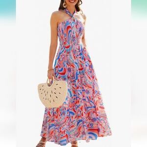 Grace Karin NWT Size Small Halter Neck Maxi Dress